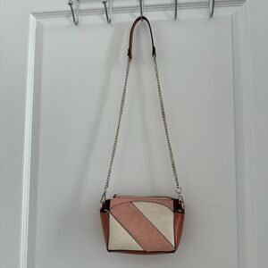 Zara Pink and Cream Crossbody Bag